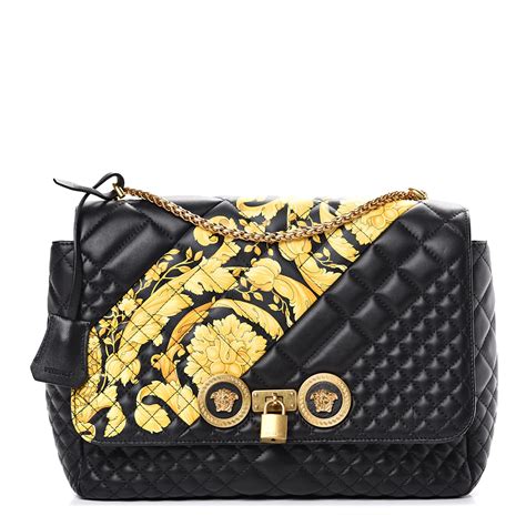 versace borsa nappa ric.barocco lav borchie|versace leather handbags.